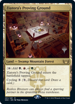 ZIATORA'S PROVING GROUND Streets of New Capenna Promo Stamped - NEAR MINT - Image 1