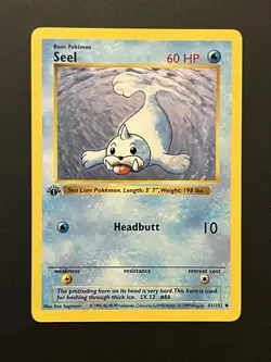 Pokemon Base Set 1st Edition Seel 41/102 LP-MP - Image 1