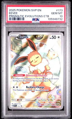 2025 POKEMON SVP EN-SV BLACK STAR PROMO #173 EEVEE PSA 10 - Image 1