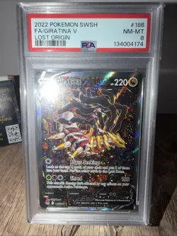 PSA 8 2022 POKEMON SWORD & SHIELD LOST ORIGIN #186 FULL ART/GIRATINA V - Image 4