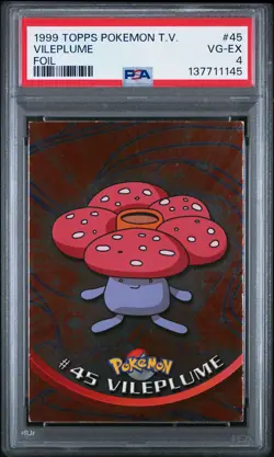 1999 TOPPS POKEMON TV FOIL #45 VILEPLUME PSA 4 - Image 1