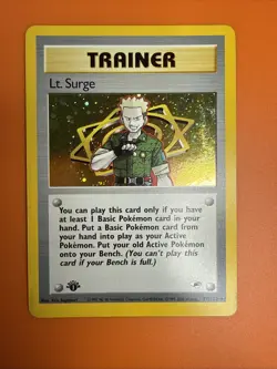 Pokemon TCG Lt. Surge 017/132 Gym Heroes Holo 1st Edition HP Free Shipping! - Image 2
