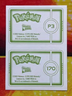 Pokemon Merlin Topps Ultimate Stickers 2005 Chinchou #170 Treecko #P3 - Image 2