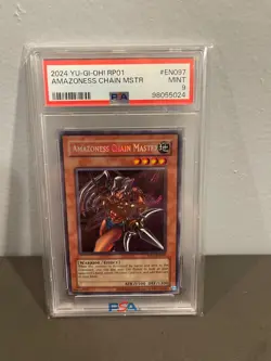 2024 YU-GI-OH AMAZONESS CHAIN MASTER RP01-EN097 PSA 9 - Image 1
