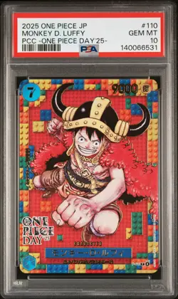 2025 ONE PIECE JPN PREMIUM CARD ONE PIECE DAY'25- #110 MONKEY D. LUFFY PSA 10 - Image 1