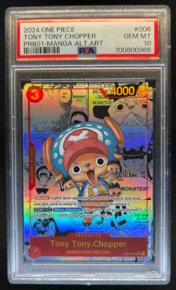 2024 One Piece The Best Tony Tony Chopper Manga Alt Art #PRB01-006 PSA 10 - Image 1