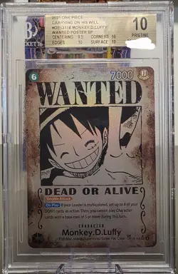 Beckett 10 PRISTINE Monkey D. Luffy Wanted Poster OP13-118 - Image 1