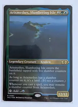 Arixmethes, Slumbering Isle (Foil Etched) March of the Machine MUL - MTG RARE - Image 1