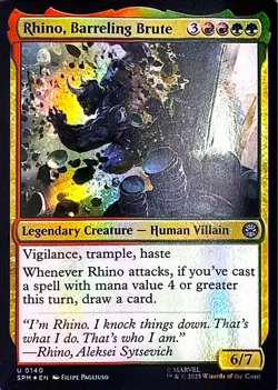 Rhino, Barreling Brute Foil U Marvel's Spider-Man 140 NM - Image 1