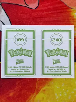 Pokemon Merlin Topps Ultimate Stickers 2005 Tyranitar #248 Jumpluff #189 - Image 2
