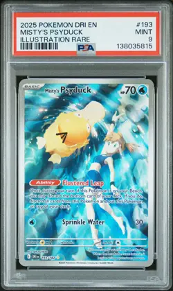 2025 POKEMON DRI EN-DESTINED RIVALS ILLUSTRATION RARE #193 MISTY'S PSYDUCK PSA 9 - Image 1