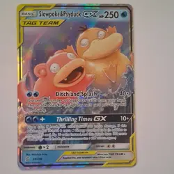 Pokemon Slowpoke & Psyduck GX TAG TEAM Ultra Rare Holo 35/236 250HP Sm-Unified . - Image 1