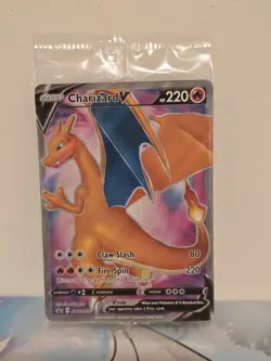 2020 Pokemon Sword and Shield Charizard v SWSH050 Black Star Promo Card Sealed - Image 1