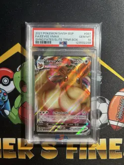 2021 POKEMON SWSH BLACK STAR PROMO #087 FULL ART/EEVEE VMAX SHINING FATES PSA 10 - Image 1