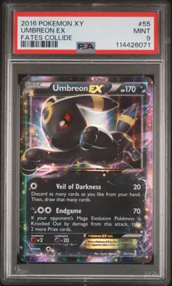 2016 POKEMON XY FATES COLLIDE #55 UMBREON EX PSA 9 - Image 1