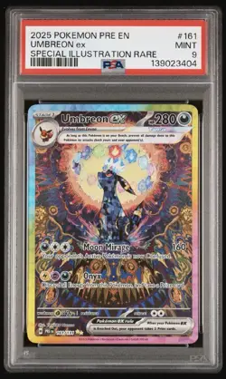2025 POKEMON PRISMATIC EVOLUTIONS 161 UMBREON EX SPECIAL ILLUSTRATION RARE PSA 9 - Image 1