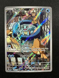 Pokemon Squirtle Full Art Holo Card 148/142 Stellar Crown Illustration Rare TCG - Image 1
