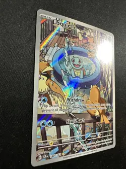 Pokemon Squirtle Full Art Holo Card 148/142 Stellar Crown Illustration Rare TCG - Image 2