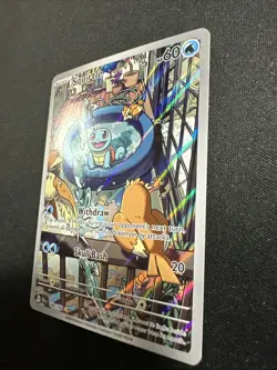 Pokemon Squirtle Full Art Holo Card 148/142 Stellar Crown Illustration Rare TCG - Image 3