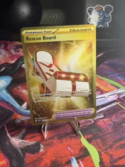 Pokemon TCG Rescue Board Twilight Masquerade Gold Tool Holo Card 225/167 Sv06 - Image 1