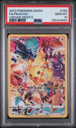 2023 Pokemon Sword And Shield Crown Zenith #160 Fa/Pikachu Crown Zenith PSA 10 - Image 1