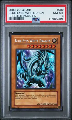 2003 Yu-Gi-Oh! Blue-Eyes White Dragon BPT Limited Edition Secret Rare PSA 8 - Image 1