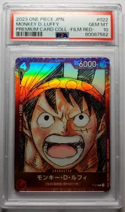 One Piece JPN Monkey D. Luffy Premium Card Coll -FILM RED PSA 10 GEM MINT - Image 1