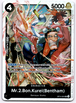 One Piece TCG English OP14-091 Mr. 2 Bon Kurei (Bentham) SR Foil - Image 1