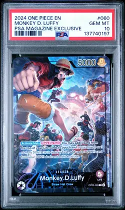 2024 ONE PIECE PROMOS PSA MAGAZINE EXCLUSIVE #060 MONKEY D. LUFFY PSA 10 - Image 1