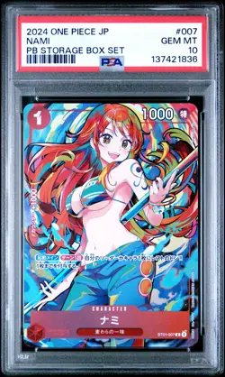 2024 ONE PIECE JAPANESE PREMIUM BOOSTER STORAGE BOX SET #007 NAMI PSA 10 - Image 1