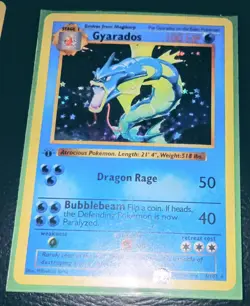 Pokemon TCG Gyarados Holo Rare Card Base Set 6/102 1st Edition 1999 - Image 1