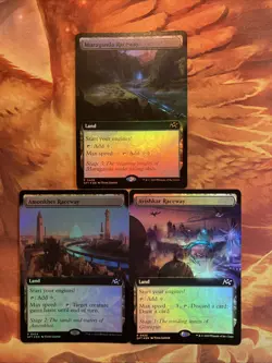 MTG 3 x Foil Promo Extended Art Land Card Lot Aetherdrift Near-Mint!! - Image 1