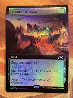 MTG 3 x Foil Promo Extended Art Land Card Lot Aetherdrift Near-Mint!! - Image 4