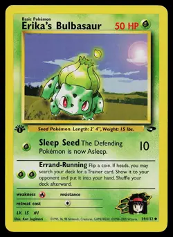 Pokemon Card - Erika's Bulbasaur Gym Challenge 39/132 Uncommon 1st Edition - Image 1