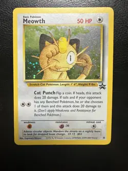 Pokemon TCG Meowth Black Star Promo Holo Rare Card #10 WOTC 1999-2000 - Image 1
