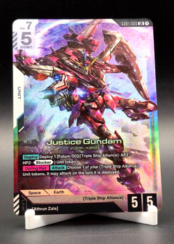 Justice Gundam - Gundam The Card Game G001-066 LR Legendary Rare Holo Foil - Image 1