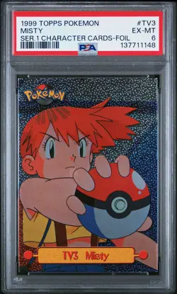 1999 TOPPS POKEMON SERIES 1 CHARACTER CARDS FOIL #TV3 MISTY PSA 6 - Image 1