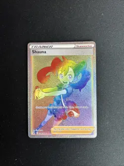 Pokemon TCG Shauna Card 278/264 Fusion Strike Rare Rainbow - Image 1