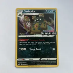 Pokemom Staff Exclusive Garbodor SWSH025 Promo Card - Rare - Image 1
