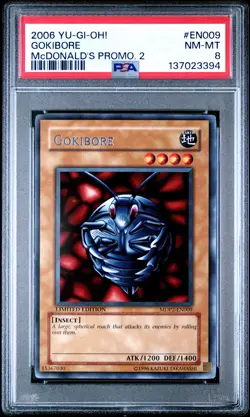 2006 YU-GI-OH! MCDONALD'S PROMO CARDS 2 #EN009 GOKIBORE PSA 8 - Image 1