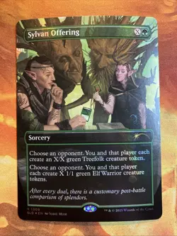 MTG Rainbow Foil Borderless Sylvan Offering SLD: MagicCon: The Gathering NM!! - Image 1