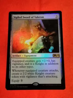 Sigiled Sword of Valeron - Rare FOIL M19 Core Set 2019 - Unplayed Mint+ - Image 1