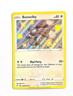 Bunnelby ~ Pokemon Shining Fates ~ Shiny Vault Holo Rare SV097/SV122 - Image 1