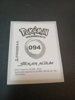 2022 POKEMON Prizma Sticker #094 Gengar Gold Star Holo Peru US Seller - Image 2
