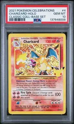 PSA 10 Charizard 4/102 Pokemon Celebrations Classic Collection 25th Anniversary - Image 1
