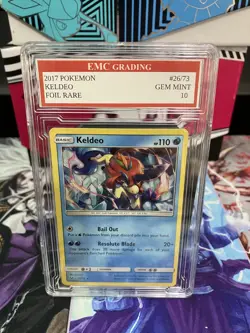 KELDEO 026/073 RARE FOIL Pokemon 2017 Card GRADED 10 MINT TCG CCG - Image 1