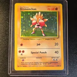 Pokemon Hitmonchan Base Set Holo Rare 7/102 1999 English Card - Image 1
