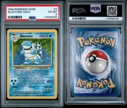 PSA 6 Blastoise 2/102 HOLO Pokemon Base Set Card WOTC Rare Holo Pokemon EX-MT - Image 3