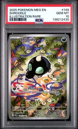 2025 POKEMON MEG EN-MEGA EVOLUTION #149 SHROODLE PSA 10 - Image 1