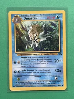 [MP+] 1999 Pokemon Fossil Omastar Unlimited #40/62 Non-Holo Uncommon - Image 1